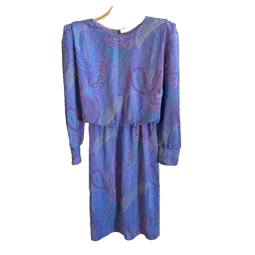 JSJ Vintage Size 6 Secretary Cottagecore Prairie Ditsy Purple Floral Paisley